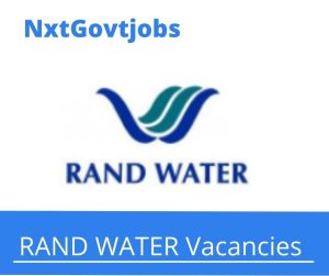 Rand Water Asset Controller Vacancies in Johannesburg – Deadline 30 Jan 2024