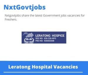 Leratong Hospital Cleaner Vacancies in Johannesburg 2022