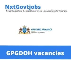 Physiotherapist vacancies in Gauteng Department of Health – Deadline 15 Jun 2023
